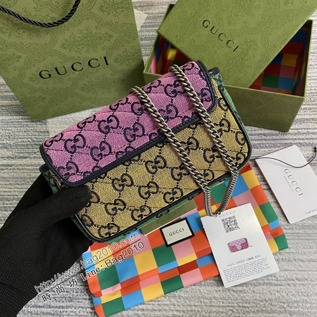 Gucci經典百搭女包 古馳GG Marmont Mini女包 Gucci全皮鏈條迷你小挎包 476433  ydg3271